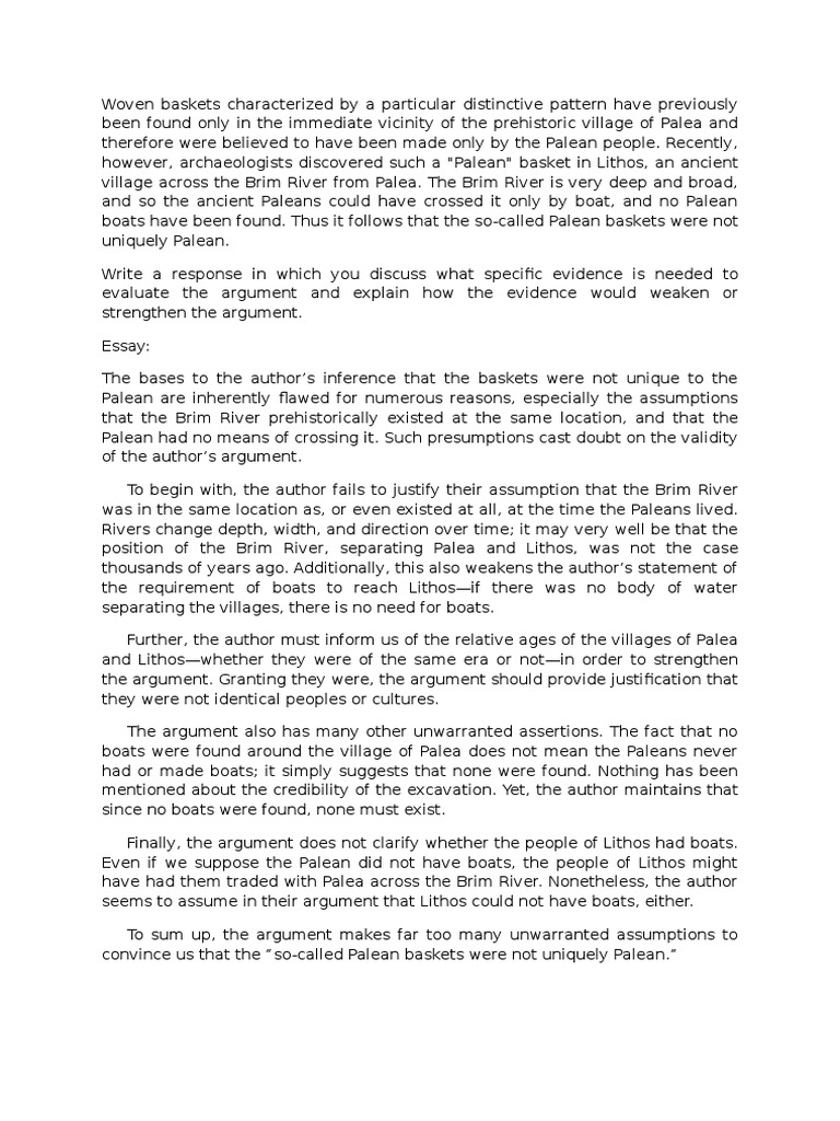 Woven Baskets PDF Argument Cognition