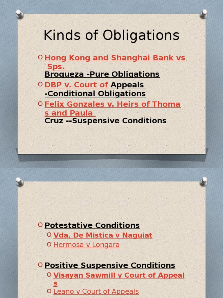 Kinds of Obligations | PDF | Loans | Lease