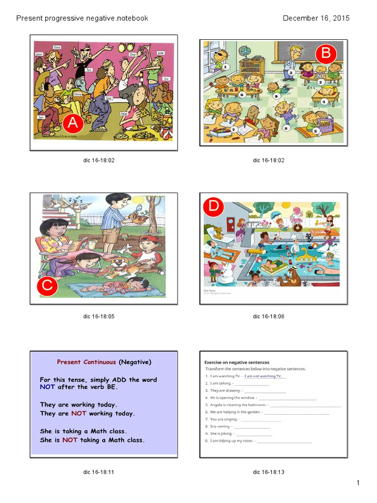 Present Progressive Negative | PDF