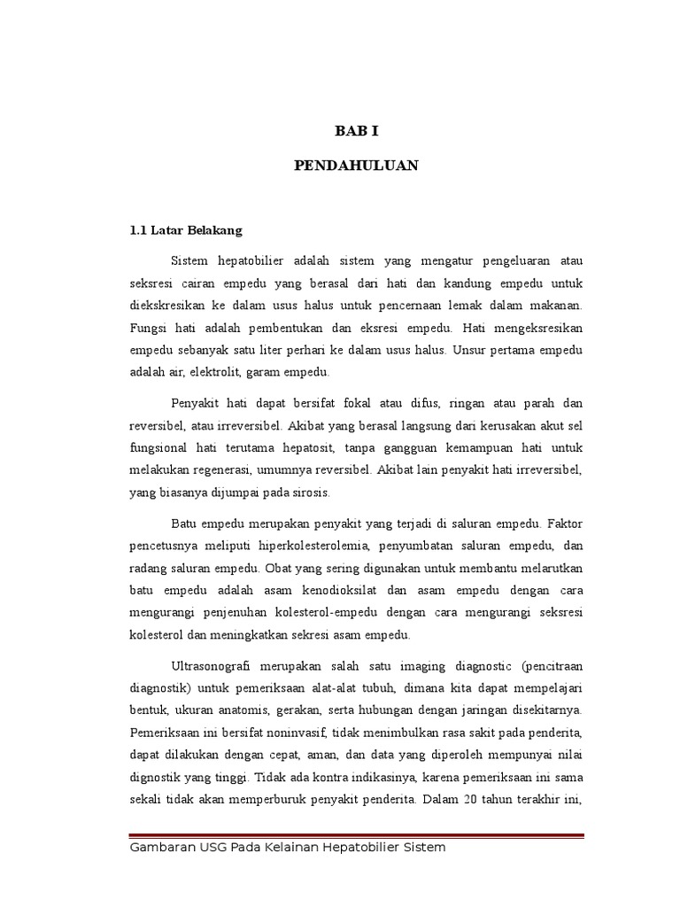 Indikasi Usg Dan Gambaran Kelainan Hepatobilier Sistem