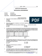 GATE 2015 Examination Mechanical Engineering