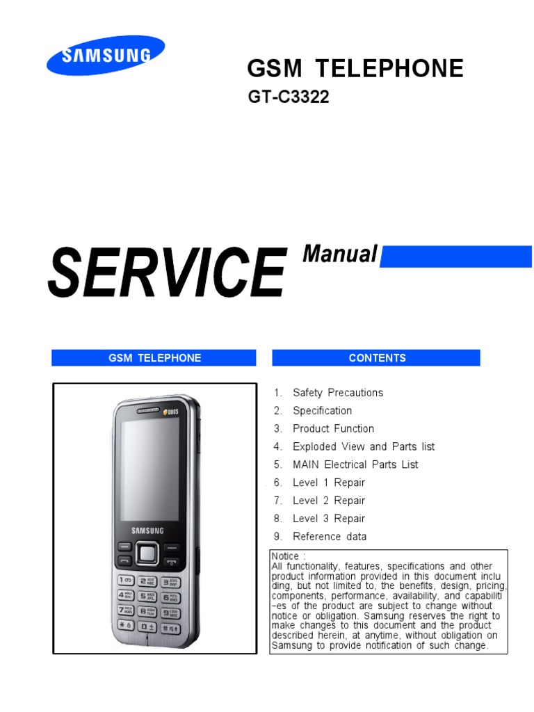 Samsung Gt-c3322 Service Manual | Electrostatic Discharge | Digital &  Social Media