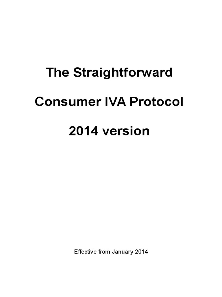 IVA Protocol 2014 Final PDF Financial Services Authority Mortgage Loan