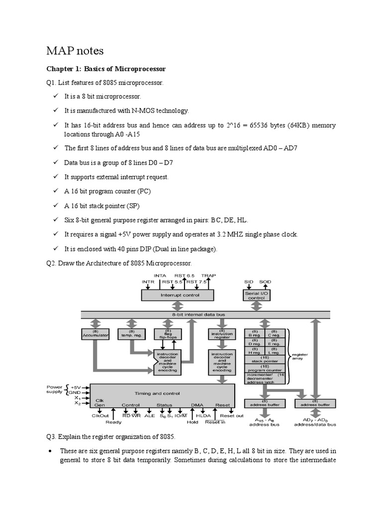 MAP Notes - CHapter 1 | PDF | Microprocessor | Intel