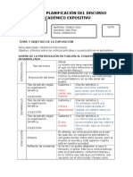 Ficha de Planificación Del Discurso Académico Expositivo