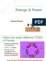 Honors Physics - Work and Energy