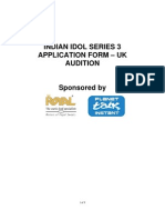 Indian Idol Registration Form