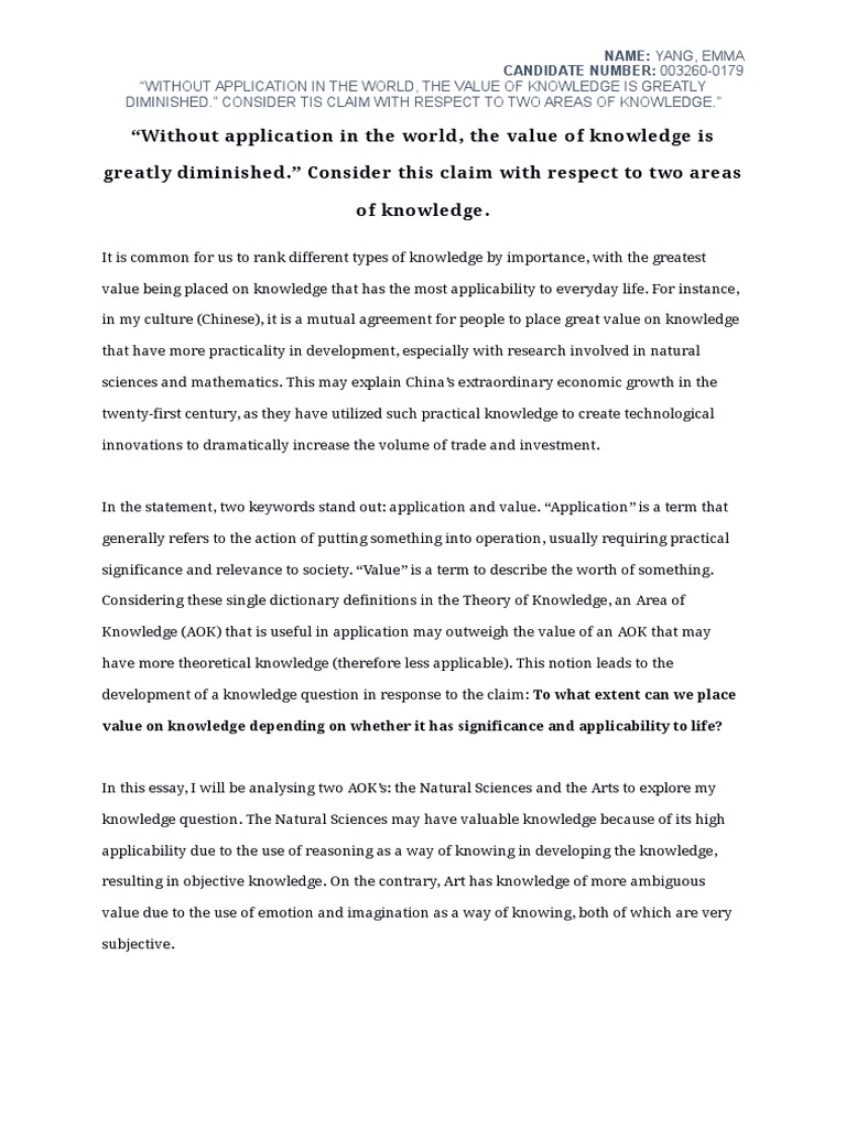 Tok essay sample 2019 image