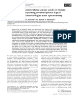 Analysis of 25 Underivatized Amino Acids in Human Plasma Using Ion-Pairing Reversed-Phase Liquid Chromatography/time-Of - Ight Mass Spectrometry