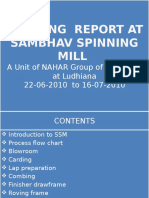 Training Report at Sambhav Spinning Mill