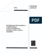 Covenin 2239-1-91 Materiales Inflmables y Combustibles. Almacenamiento y Manipulacion PDF