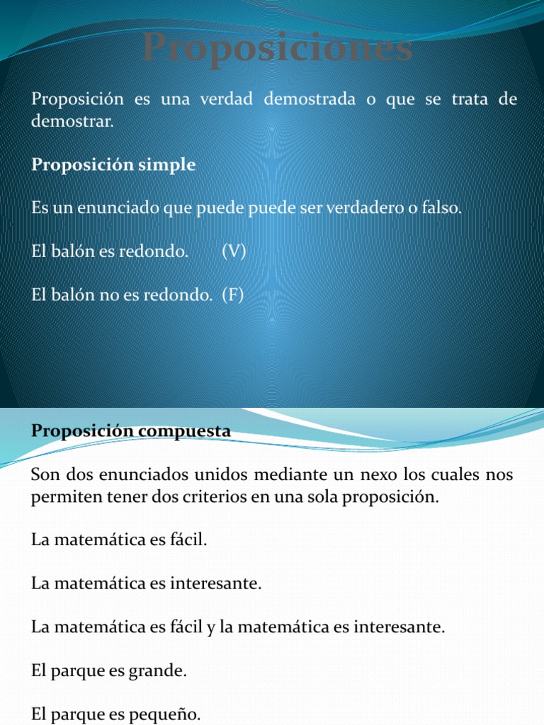 Proposiciones | PDF