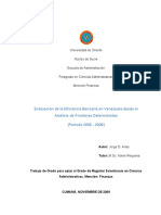 EVALUACIÓN DE LA EFICIENCIA BANCARIA EN VENEZUELA DESDE EL  ANÁLISIS DE FRONTERAS DETERMINISTAS (PERÍODO 2005 – 2008) 