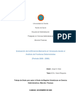 Evaluación de La Eficiencia Bancaria en Venezuela Desde El Análisis de Fronteras Deterministas (Período 2005 - 2008)