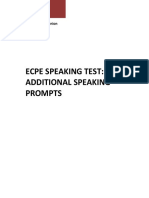 New Ecpe Speaking Test Additional Speaking Prompts April 2009