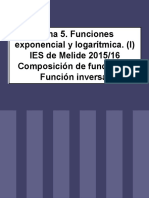 Tema 5. Funciones Exponencial y Logarítmica (I) PDF