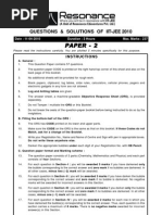 Download IIT JEE 2010 Solution Paper 2 English by Resonance Kota SN29752366 doc pdf
