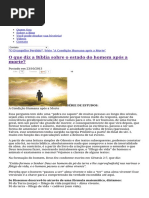 O que diz a Bíblia sobre o estado do homem após a morte ~Evangelho Perdido