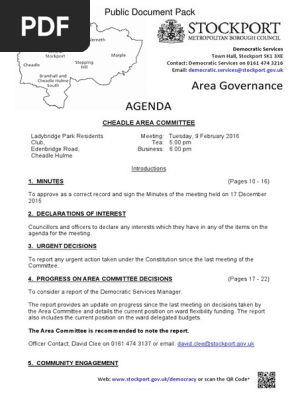 Public Reports Pack 09022016 1800 Cheadle Area Committee