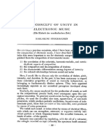Stockhausen Concept of Unity in Electronic Music