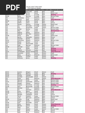t-shirt order form