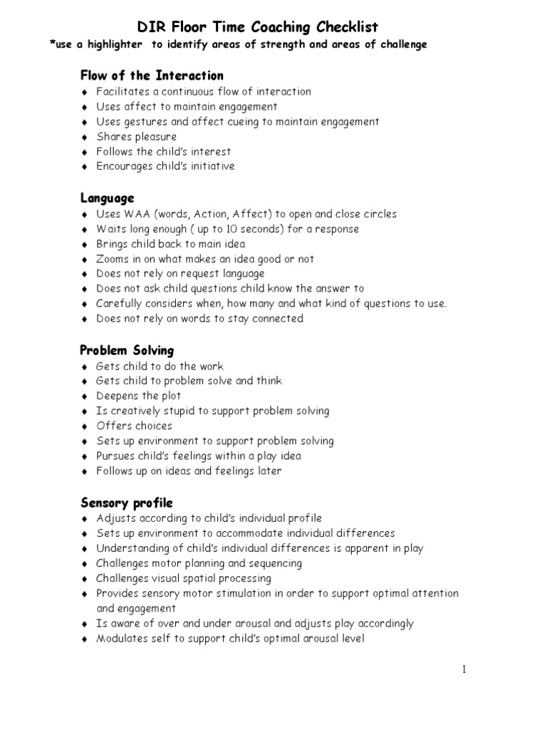 DIR Floor Time Coaching Guide | PDF | Attention | Emergence