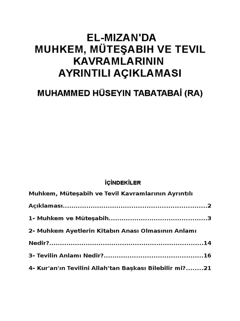 Muhkem Ve Müteşabih | PDF