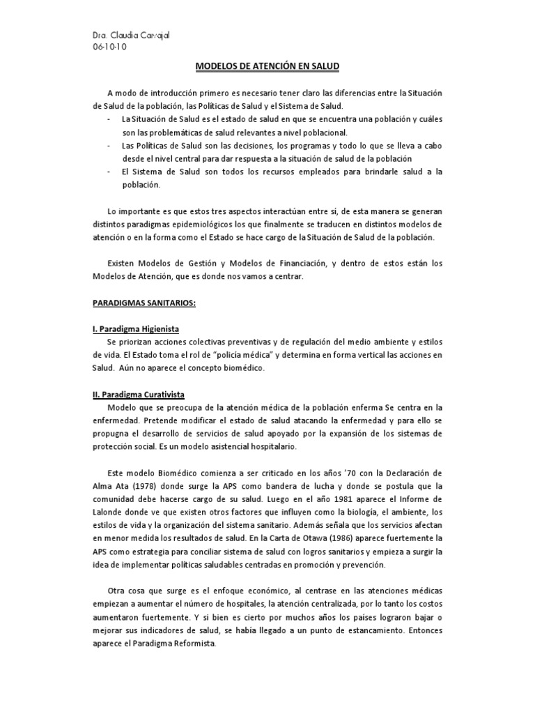 Modelos de Atencion en Salud | PDF | Hospital | Sistema de salud