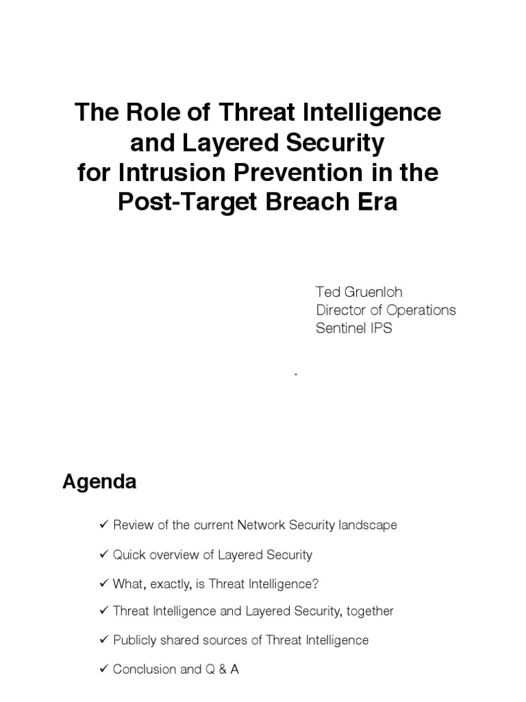 The Role of Threat Intelligence and Layered Security For Intrusion ...
