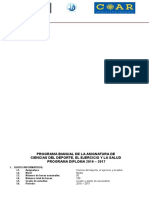 Programa Bianual de CIENCIAS DEL DEPORTE 2016 - 2017 (Esquema)