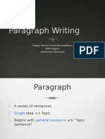 Paragraph Writing: Angga Rosma Pramodhawardhani MPK Inggris Univesitas Indonesia