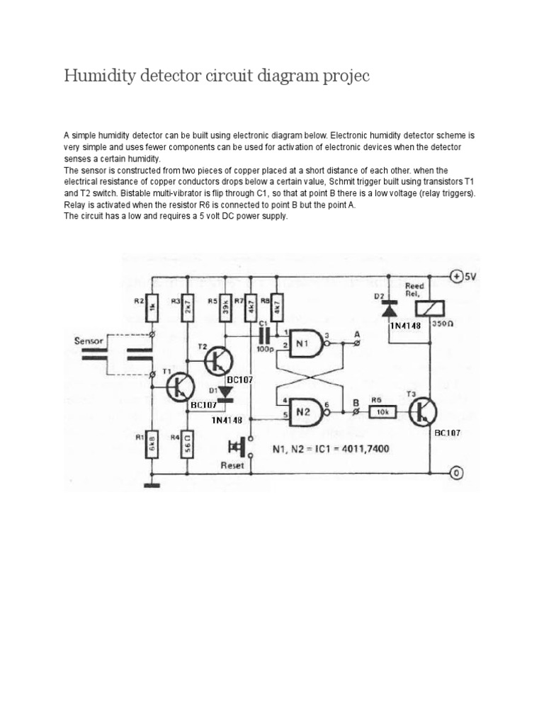 Simple Humidity Detector Circuit Diagram | PDF | Science & Mathematics ...