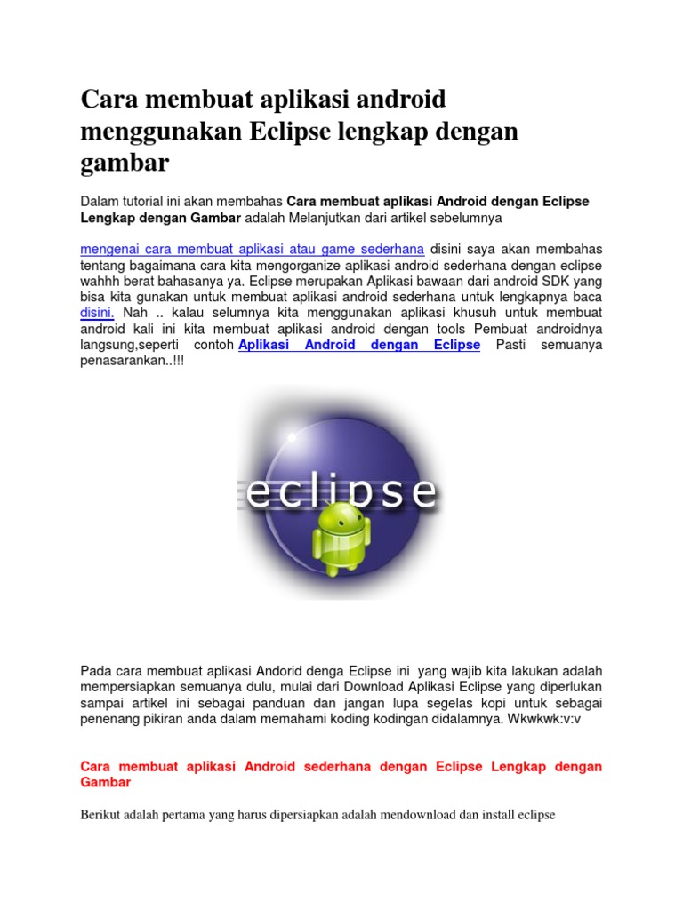 Cara Membuat Aplikasi Android Menggunakan Eclipse Lengkap Dengan Gambar ...