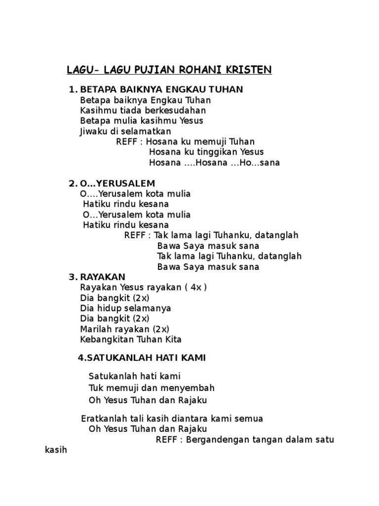 Lagu Pujian Rohani Kristen Pdf