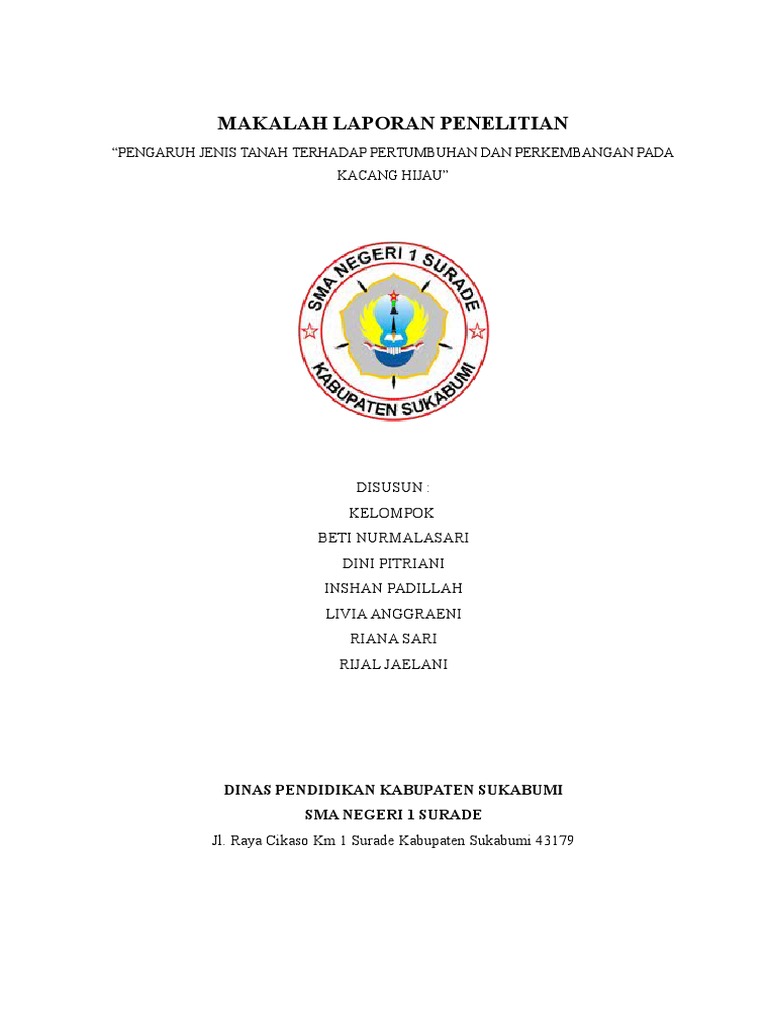 Makalah Laporan Penelitian