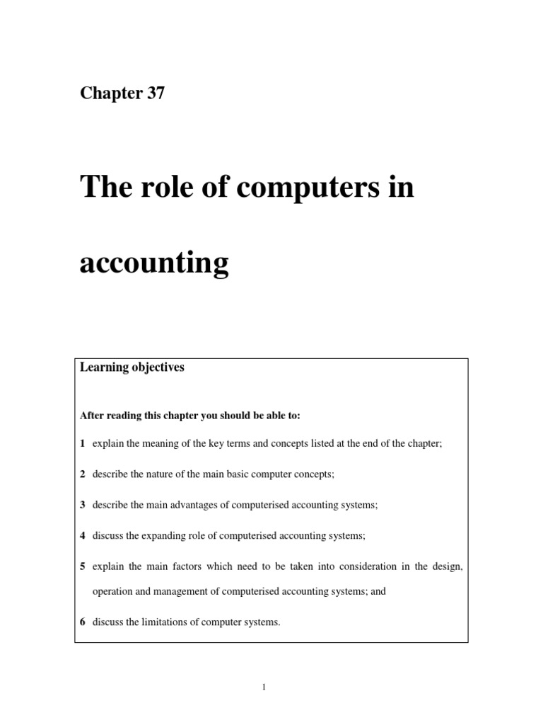 Role of Computers in Accounting | PDF | Electronic Data Interchange ...
