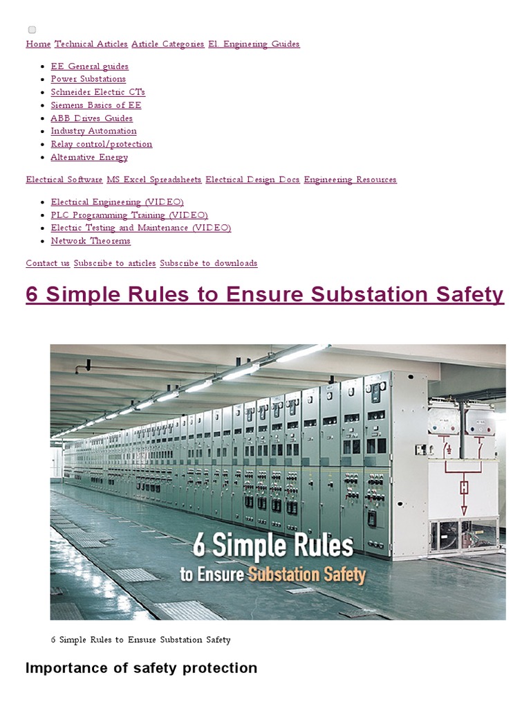 6 Simple Rules to Ensure Substation Safety Safety Electrical Substation