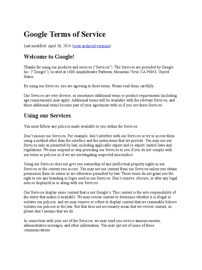 Google Terms of Service.docx Privacy Google