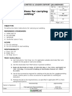 "Work Instructions For Carrying Out Welding": Leader Valves Limited & Leader Export (Jalandhar)