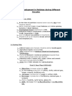 Industrial Development in Pakistan During Different Decades