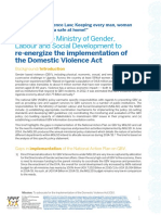 A Call For The Ministry of Gender To Re-Energise Implementation of The DVAct