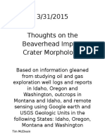 Thoughts On The Beaverhead Impact Crater Morphology