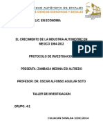 Protocolo El Crecimiento de La Industria Automotriz en Mexico 1994-2012