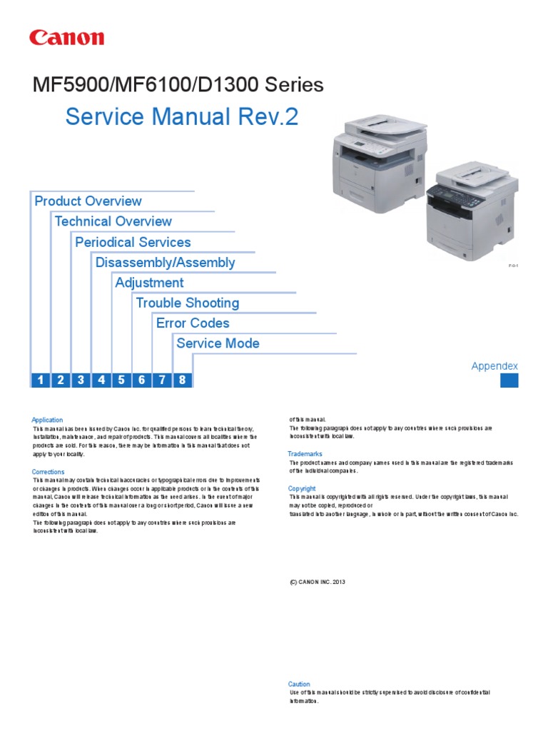 Service Canon ImageCLASS D1300 MF5900 MF6100 | PDF | Fax | Electronic ...