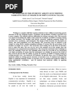 Download AN ANALYSIS ON THE STUDENTS ABILITY OF IN WRITING NARRATIVE TEXT AT GRADE IX OF SMPN 2 GUNUNG TALANG by Indri Rachmawati SN297692194 doc pdf