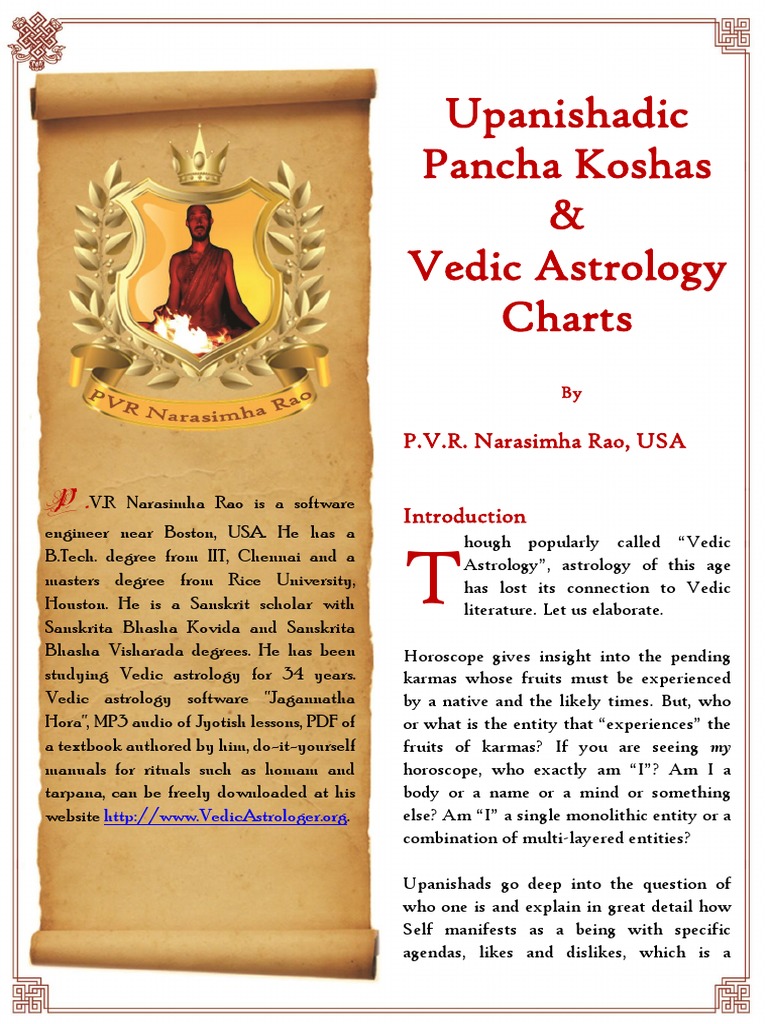 Upanishadic Pancha Koshas and Vedic Astrology Charts Final BW | PDF