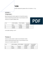 Observation: Sample 1 Titration 1