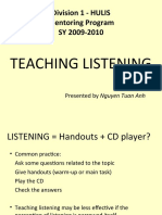 Mentoring Listening Workshop 7th April 2010