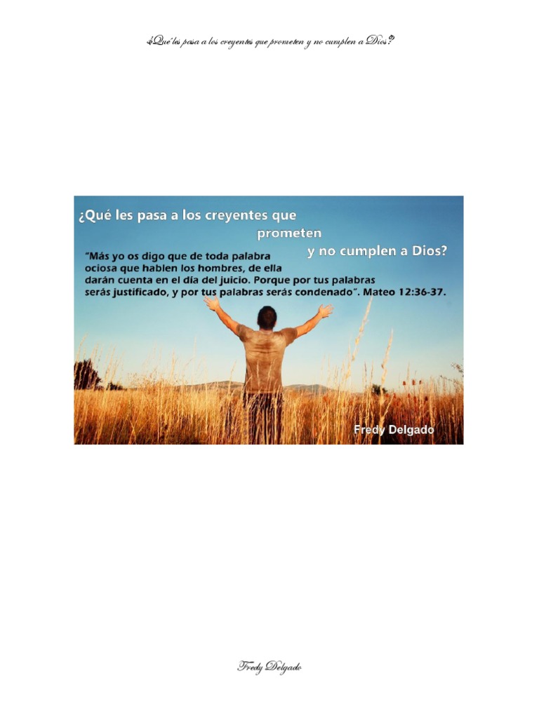 Qué Les Pasa A Los Creyentes Que Prometen y No Cumplen A Dios | PDF | Dios  | Religión y creencia, image size:768x1024