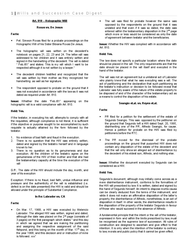 Holographic Will Download Free PDF Will And Testament Probate